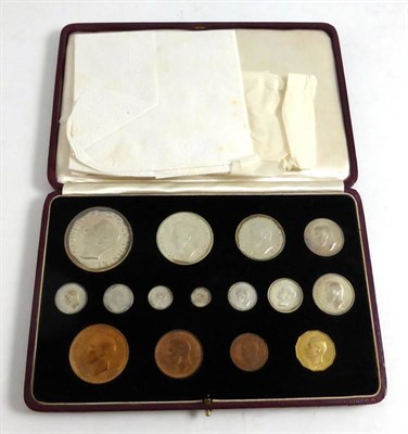 Lot 107 - Proof Set 1937, 15 coins crown to farthing in maroon CofI, (in very good condition), some light...