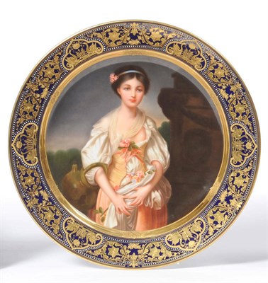 Lot 171 - A German Vienna Porcelain Large Painted Cabinet Plate, Der Gerbruchene Krug, signed Volk, circa...