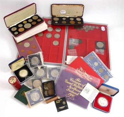 Lot 114 - Miscellaneous Lot including: 4 x proof sets: 1973, 1979, 1980 & 1983, a George V year set 1936,...