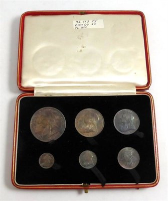 Lot 121 - Silver Year Set 1893, comprising: crown (LV1) VF, halfcrown, florin, shilling, sixpence &...