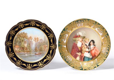 Lot 172 - A German "Vienna" Porcelain Plate, Lady Smythe & Children, signed Wagner, circa 1880, circular,...