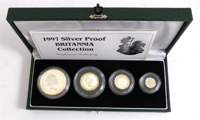 Lot 156 - Britannia 4-Coin Silver Proof Set 1997, £2, £1, 50p & 20p, with cert, in CofI, FDC