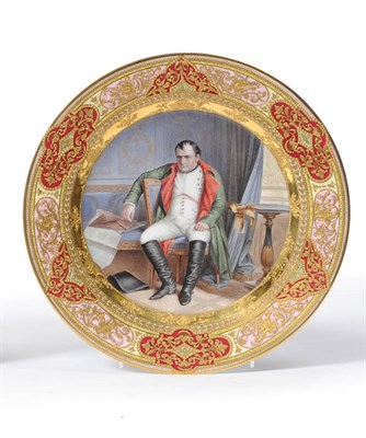 Lot 180 - An Hutschenreuther (Bavaria) Vienna Style Porcelain "Napoleon á Fontainebleau" Cabinet Plate,...