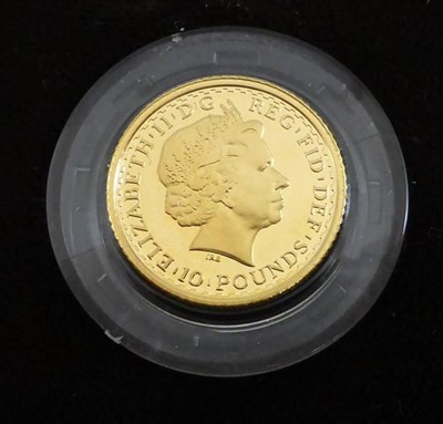 Lot 208 - Britannia Gold Proof £10, 1/10 oz fine gold, with cert, in CofI, FDC