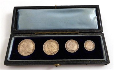 Lot 222 - Maundy Set 1896, in an original case but case dated 1899, lightly toned UNC