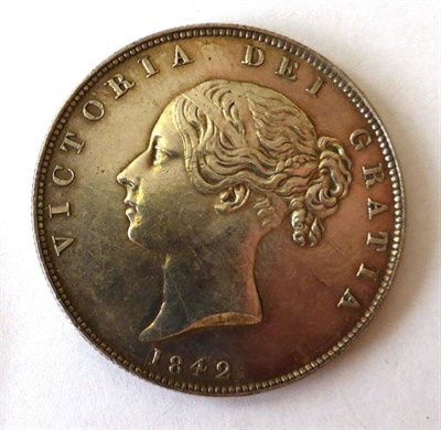 Lot 236 - Victoria, Halfcrown 1842, obv. die flaw & minor hairlines o/wise attractively toned with underlying