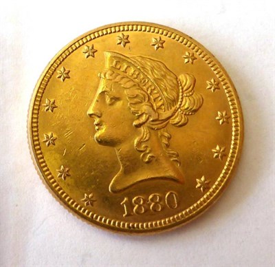 Lot 238 - USA, Gold 10 Dollars 1880, 16.9g, .900 gold, minor contact marks/hairlines o/wise VF