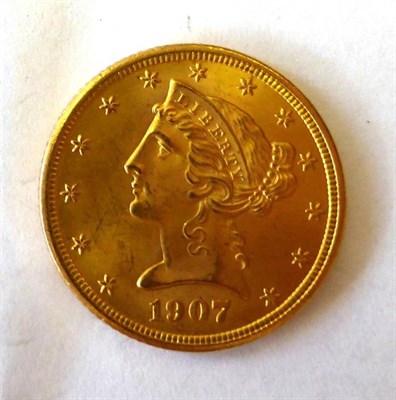 Lot 239 - USA, Gold 5 Dollars 1907, 8.37g, .900 gold, AEF