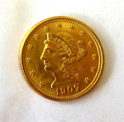 Lot 240 - USA, Gold 2½ Dollars 1907, 4.18g, .900 gold, AEF