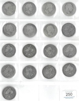 Lot 250 - George III, 7 x Crowns: 1819 LX, 1820 LX, remainder with dates worn, Poor to Fair, together...