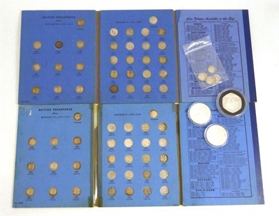 Lot 272 - Miscellaneous Silver Coins comprising: 2 x date runs of silver threepences 1902 - 1944...