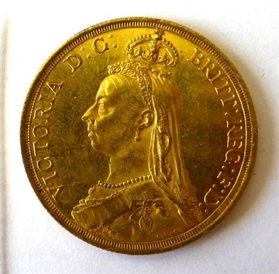 Lot 285 - Victoria, Gold £2 1887, trivial hairlines, lustrous VF to GVF