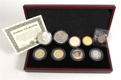 Lot 302 - Miscellaneous USA Coins comprising: 2 x Silver Dollars: 1881o & 1883 both with scuffs & contact...