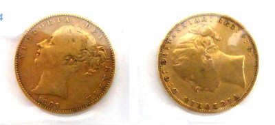 Lot 315 - Victoria, 2 x Sovereigns: 1863 (shieldback), hairlines & minor contact marks AFine/GFine & 1872 (St