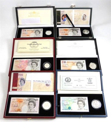 Lot 336 - 6 x Royal Mint/Bank of England Commemorative Sets, comprising: (1) 'Golden Wedding' £10...