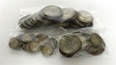 Lot 32 - £2.27½ Face Value Pre-20 Silver, £1.25 face value pre-47 silver & 45 x silver threepences