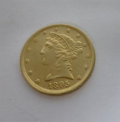 Lot 50 - USA, Gold 5 Dollars 1895 'Coronet Head'.' 8.35g, .900 gold, good edge/surfaces VF/GVF