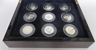 Lot 71 - A Collection of 18 x Sterling Silver Proof Crowns 2007 'Diamond Wedding' comprising: UK,...