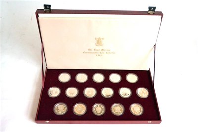 Lot 96 - The Royal Marriage Commemorative Coin Collection 1981,' comprising 16 x silver proof crowns &...