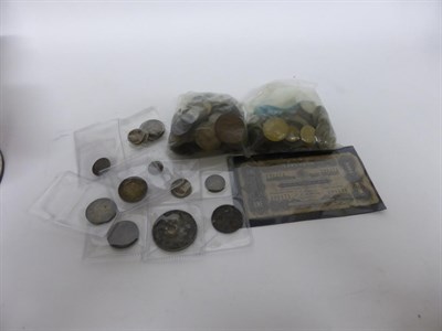 Lot 106 - 160+ x Foreign Coins of which 16 x silver (weight 78.4g, a couple damaged), including: Spain 5...