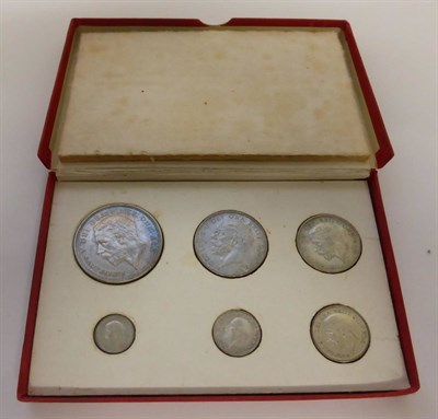 Lot 117 - Proof Set 1927, 6 coins with new designs, wreath crown to silver threepence, in original red...