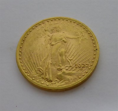 Lot 127 - USA, Gold 20 Dollars 1922, Saint-Gaudens, 33.5g of .900 gold, light contact marks VF