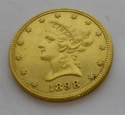 Lot 128 - USA, Gold 10 Dollars 1898, Coronet Head, 16.6g, .900 gold, minor marks/hairlines VF