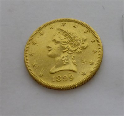 Lot 129 - USA, Gold 10 Dollars 1899, Coronet Head, 16.69g, .900 gold, light scratches, numerous contact marks