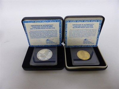 Lot 137 - Turks & Caicos Gold Proof 100 Crowns 1979 '10th Anniversary Investiture of Prince Charles...