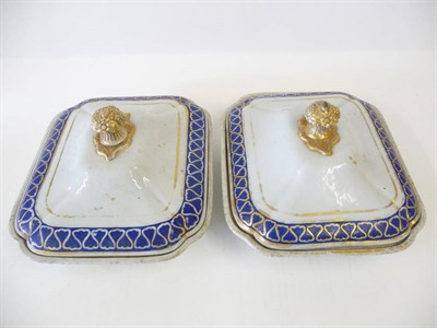 Lot 209 - A Pair of Chinese Export Porcelain Vegetable Tureens and Covers, probably for the American...