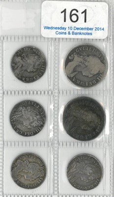 Lot 161 - William III, 2 x Shillings: 1696 1st bust, light flecking, rev. worn, VG/Poor-Fair & 1696N 1st...