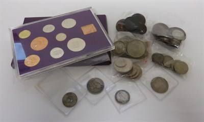 Lot 189 - Miscellaneous Lot comprising: £1.67½ face value pre-47 silver, 50+ foreign coins of which...