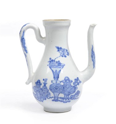 Lot 215 - A Chinese Blue and White Porcelain Ewer, bearing the mark of Emperor Jiajing, but Kangxi...