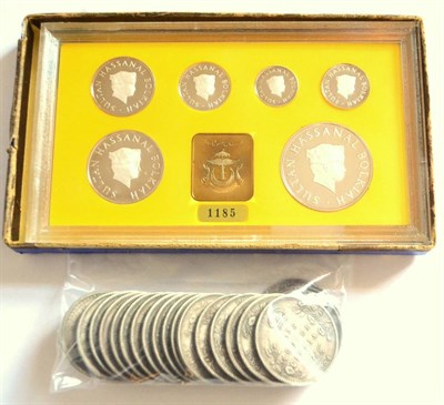 Lot 21 - Brunei, Proof Set 1990 comprising 6 x silver coins 1 sen to 1 dollar, in CofI, FDC, together...