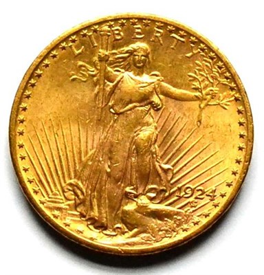 Lot 24 - USA Gold 20 Dollars 1924, Saint-Gaudens, 33.51g, .900 gold, trivial contact marks VF