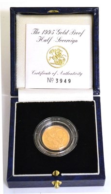 Lot 36 - Proof Half Sovereign 1995, with cert, in CofI, FDC