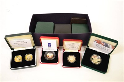 Lot 43 - A Collection of 15 x UK Silver Proofs comprising: 2 x £5 2004 'Entente Cordiale' (one a...