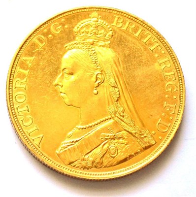 Lot 70 - Victoria, Gold £5 1887, 40g, very minor marks/scuffs o/wise lustrous EF or+