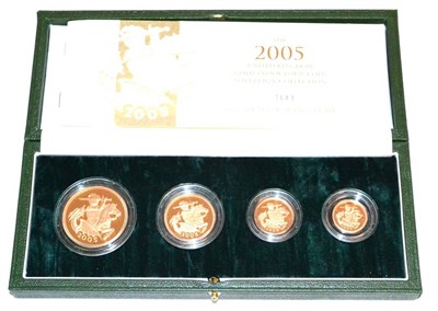 Lot 89 - Gold Proof 4-Coin Sovereign Collection 2005, comprising £5, £2, sovereign & half...