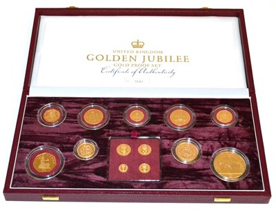 Lot 91 - Golden Jubilee Gold Proof Set 2002' comprising 13 x coins: £5, £2, £1, 50p, 20p, 10p,...