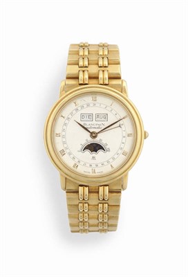 Lot 244 - An 18ct Gold Limited Edition Triple Calendar Automatic Wristwatch with Moonphase,  signed...