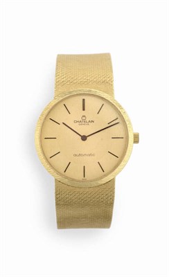 Lot 250 - An 18ct Gold Automatic Wristwatch, signed Chatelain, Geneve, circa 1975, self-winding lever...