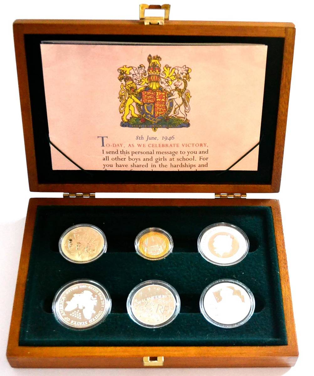 Lot 188 - The Allied Forces Silver Proof Collection 2005' a set of 6 coins commemorating the 60th anniversary