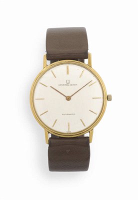 Lot 255 - An 18ct Gold Automatic Wristwatch, signed Universal, Geneve, circa 1965, 25-jewel self-winding...