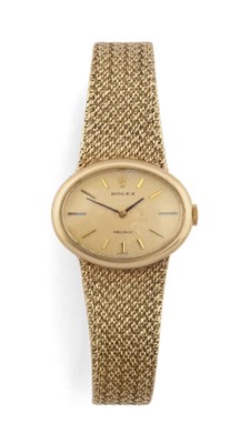 Lot 258 - A Lady's 9ct Gold Wristwatch, signed Rolex, Precision, 1970, (calibre 1400) 18-jewel lever...