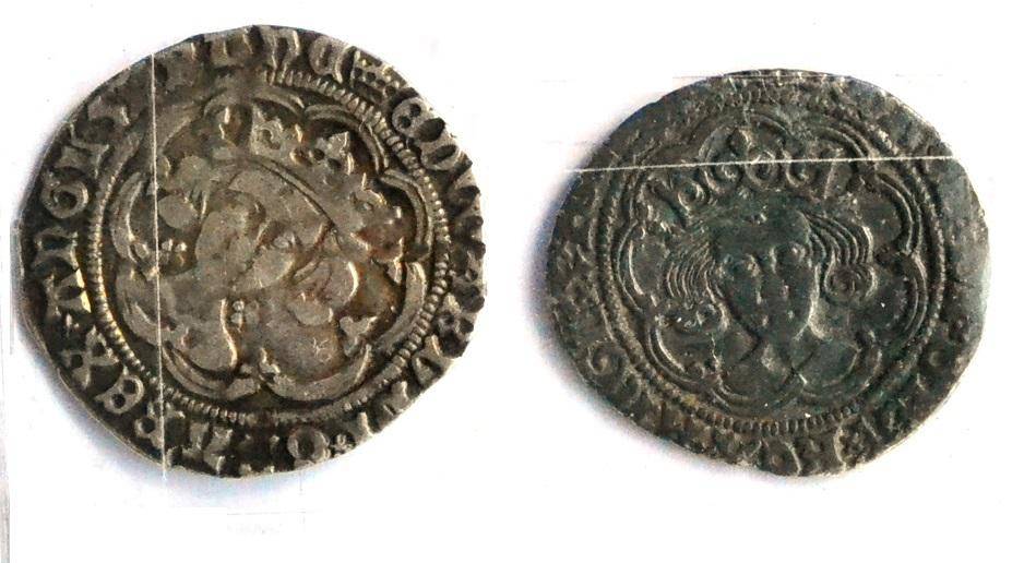 Lot 41 - Edward IV, 2 x Silver Groats: (1) First reign, light coinage, London Mint MM crown, obv....