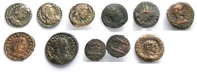 Lot 49 - Roman Imperial, 11 x Silver & Copper Coins comprising: 3 x silver siliquae: Gratian (367-383AD)...