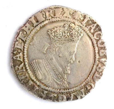 Lot 52 - James I, Shilling, 2nd coinage, 4th bust, MM escallop, obv. square-cut beard, double-arched...