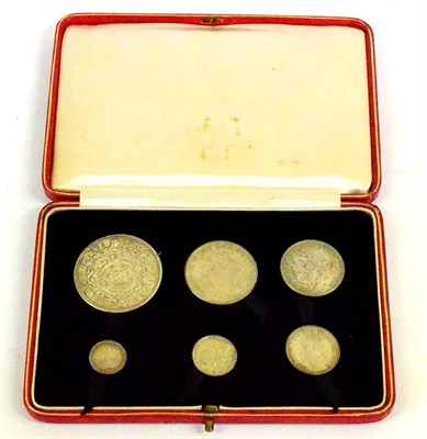 Lot 65 - George V Silver Proof Set 1927, 6 coins crown (wreath type) to threepence, in red leatherette...