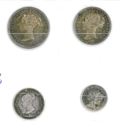 Lot 77 - Victoria, Maundy Set 1872, 4d, 3d, 2d & 1d, minor carbon spots, matching blue/gold tone GEF